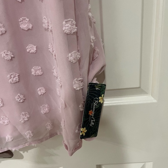 Blooming Jolly NWT Chiffon Dusty Pink V-Neck Mini Dress size XL - Picture 7 of 8